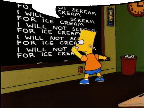 Bart Simpson Blackboard Sticker - Bart Simpson Blackboard Detention Stickers
