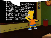 Bart Simpson Blackboard Sticker - Bart Simpson Blackboard Detention Stickers