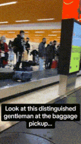 a screenshot of a baggage pickup at an airport
