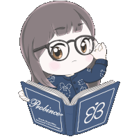 a girl wearing glasses is reading a book called prolince