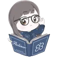 a girl wearing glasses is reading a book called prolince