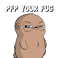 a cartoon of a sloth with the words " pp your fug " written above it