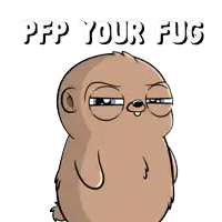 a cartoon of a sloth with the words " pp your fug " written above it