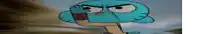 gumball from the amazing world of gumball is covering his face with his hand and making a funny face .