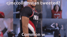 a man in a portland jersey is being tweeted