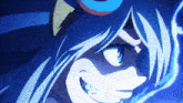 a close up of a cartoon character 's face with a lightning bolt in the background