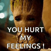 guardians of the galaxy baby groot teary eyed crying upset