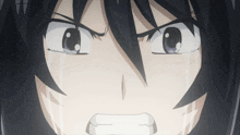 a close up of a cartoon character 's face with tears coming out of her eyes