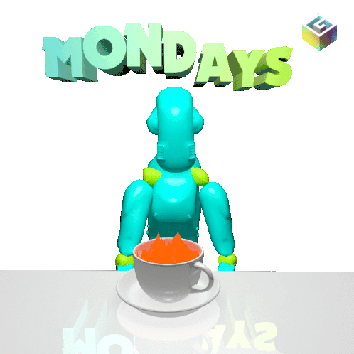 Mondays Gifs Sticker - Mondays Gifs Robot Stickers