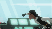 a cartoon of a woman giving another woman a high five with a netflix logo in the corner