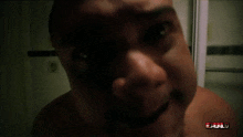 a close up of a man 's face with the word " full " on the bottom