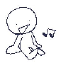 a pixel art drawing of a person sitting on the floor