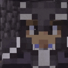 a close up of a minecraft character 's face with a cross on it