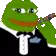 a pixel art of a green frog wearing a tuxedo and bow tie .