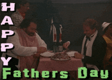 a happy fathers day greeting card with a group of men