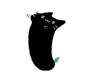 a black cat with green eyes is sitting on a white surface .