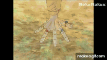a drawing of a person 's hand with many rings on it