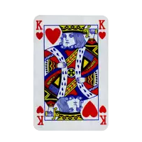 a king of hearts playing card with a quote written on it