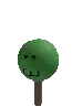 a green tree with a smiley face on it 's face .