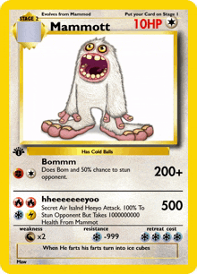 msm mammott my singing monsters pokemon card