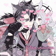 a picture of two anime characters with the words i love wriowinne