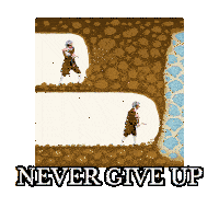 a poster that says ' never give up ' at the top