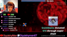 a screenshot of a video game with the name squishyman on the bottom right