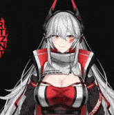 a girl with headphones and a scarf around her neck that says entreya