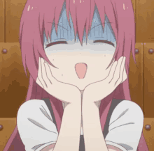 Anime Pretending To Be Happy GIF