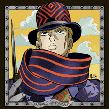 a drawing of a man with the words deadman 's questions written on the bottom