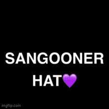a picture of a man with a purple heart and the words sangooneyer hat