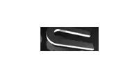 a close up of a metal letter c on a black surface
