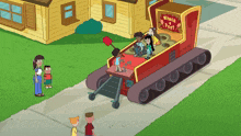 a cartoon drawing of a vehicle that says what a fest