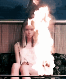 Burn! GIF - Fire Girl Serious GIFs