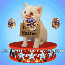 Happy Easter Creme Eggs GIF - Happy Easter Creme Eggs Easter Kitten GIFs