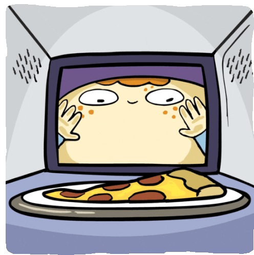 Sherman Watches Pizza In Microwave Sticker - Shermans Night In Pizza Hungry Stickers
