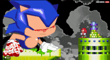 a screenshot of a video game shows sonic and knuckles fighting each other