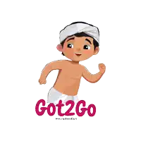 a shirtless boy with a turban on his head and the words got2go