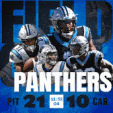 a poster for the panthers that says pit 21 10 car on it