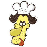 Crazy Chef Cartoon Sticker
