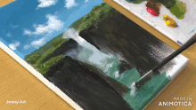 a painting by joony art is being painted