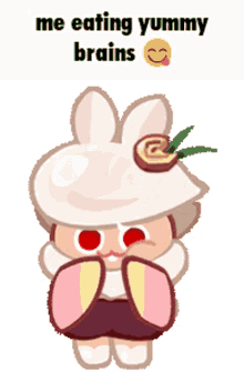 moon rabbit cookie cookie run kingdom eating meme cute