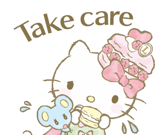 Hello Kitty Take Care Sticker - Hello Kitty Take Care Love Stickers