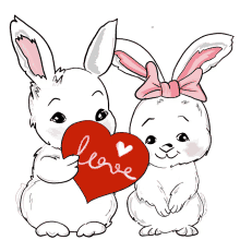 bunny heart hug love loveyou