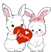 Bunny Heart Sticker - Bunny Heart Hug Stickers