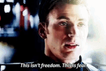 Captain America Not Freedom GIF - Captain America Not Freedom Fear GIFs