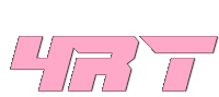 a pink logo that says hrt on it