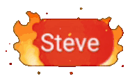 Steve Fire Text Sticker - Steve Fire Text Humanharvest407 Stickers