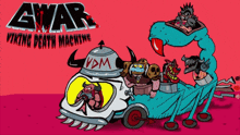 a cartoon drawing of a viking death machine