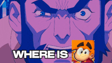 a cartoon of a man with the words where is on the bottom right
